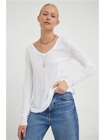 Tričko s dlouhým rukávem American Vintage bílá barva