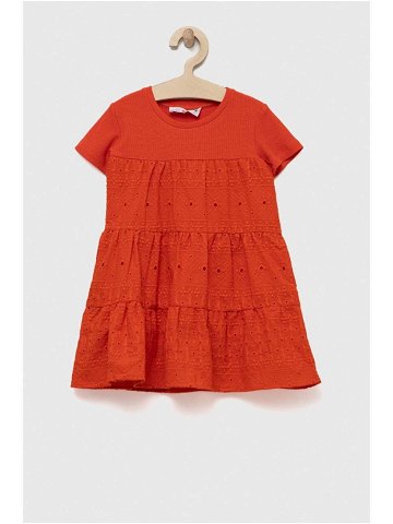 Dívčí šaty Desigual oranžová barva midi
