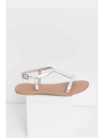 Kožené sandály Answear Lab dámské stříbrná barva