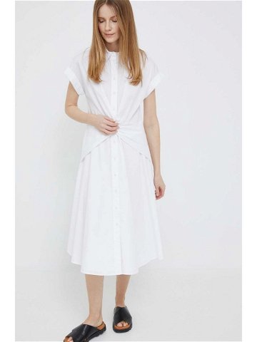 Šaty Lauren Ralph Lauren bílá barva midi