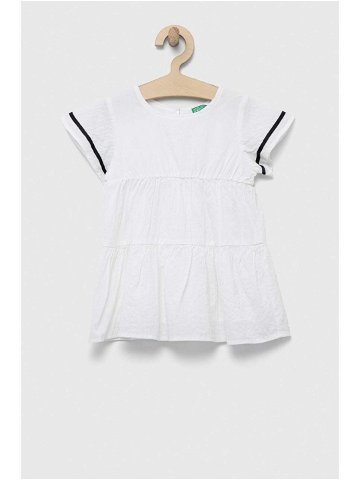 Dívčí šaty United Colors of Benetton bílá barva mini