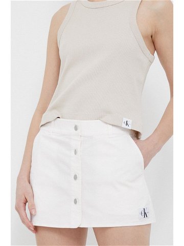 Sukně Calvin Klein Jeans bílá barva mini