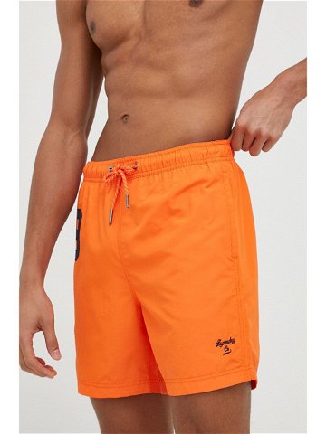 Plavkové šortky Superdry oranžová barva