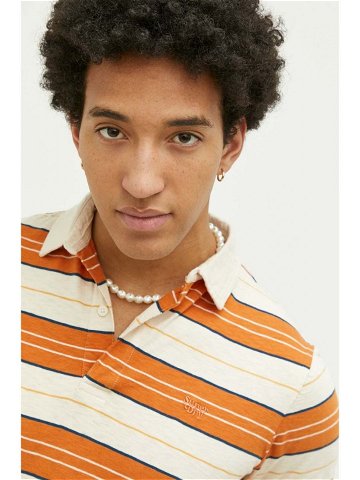 Bavlněné polo tričko Superdry oranžová barva