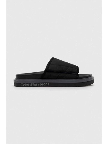 Pantofle Calvin Klein Jeans SANDAL SOFTNY pánské černá barva YM0YM00644