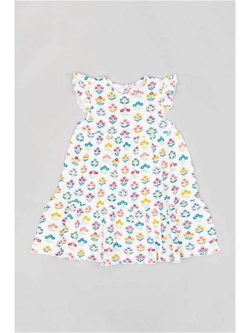 Dětské bavlněné šaty zippy béžová barva mini