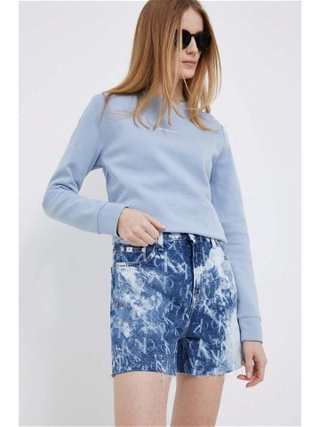 Džínové šortky Calvin Klein Jeans dámské vzorované high waist
