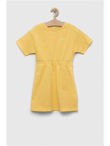Dětské bavlněné šaty Pepe Jeans PJL GJ Non-denim žlutá barva mini