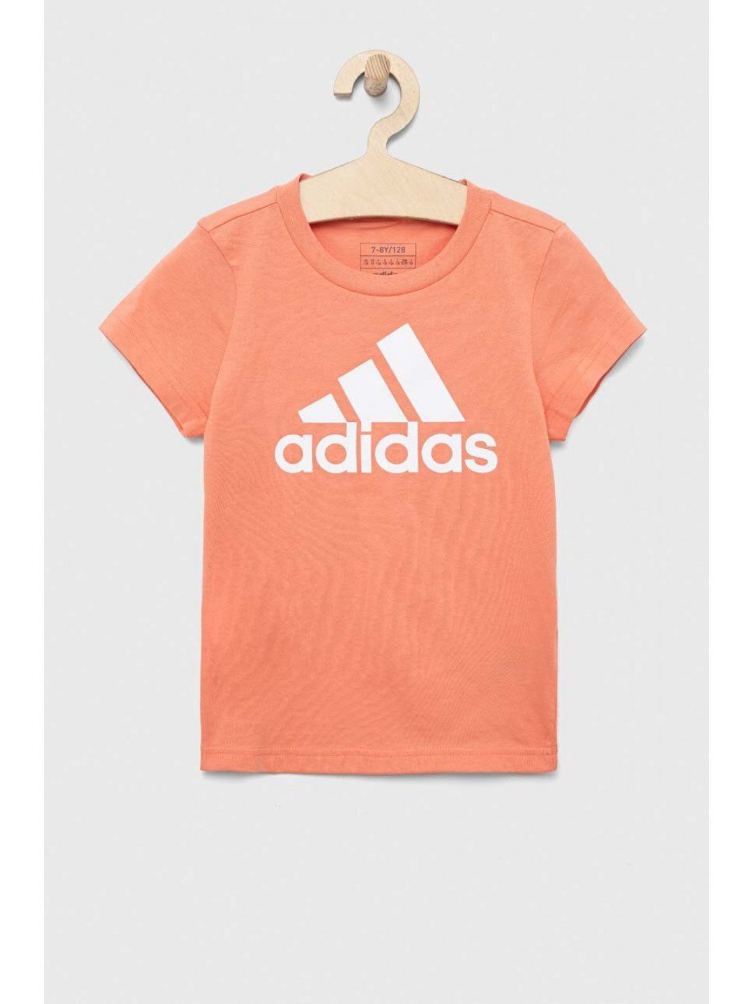 Dětské bavlněné tričko adidas G BL oranžová barva