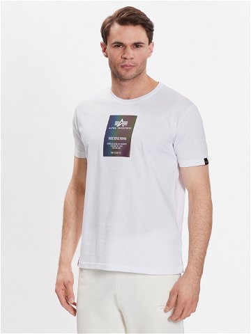 Alpha Industries T-Shirt Rainbow Reflective Label T 126501RR Bílá Regular Fit