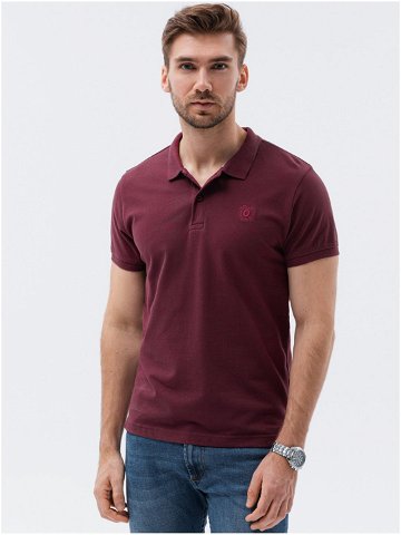 Vínové pánské polo tričko bez potisku Ombre Clothing S1374 basic