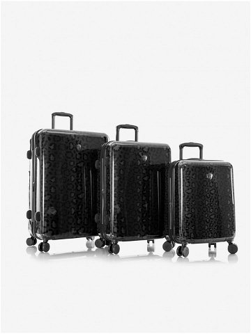 Sada tří vzorovaných cestovních kufrů v černé barvě Heys Black Leopard S M L