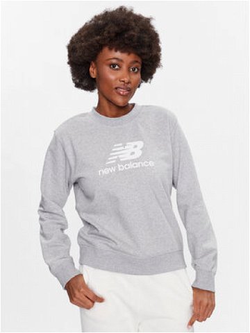 New Balance Mikina Essentials Stacked Logo WT31532 Šedá Relaxed Fit