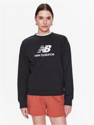 New Balance Mikina Essentials Stacked Logo WT31532 Černá Relaxed Fit