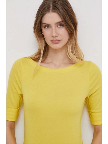 Tričko Lauren Ralph Lauren žlutá barva