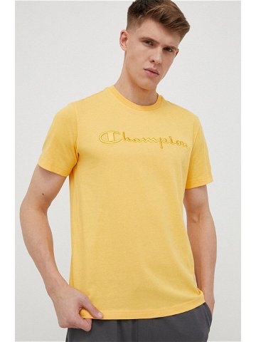 Bavlněné tričko Champion oranžová barva