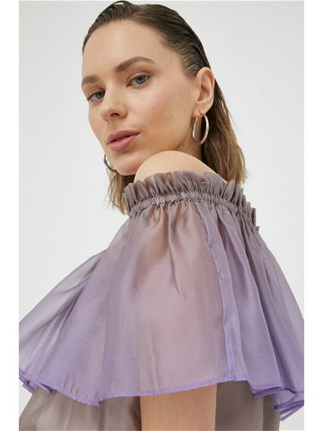 Halenka Bruuns Bazaar dámská fialová barva vzorovaná