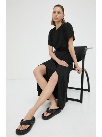 Šaty Bruuns Bazaar černá barva maxi