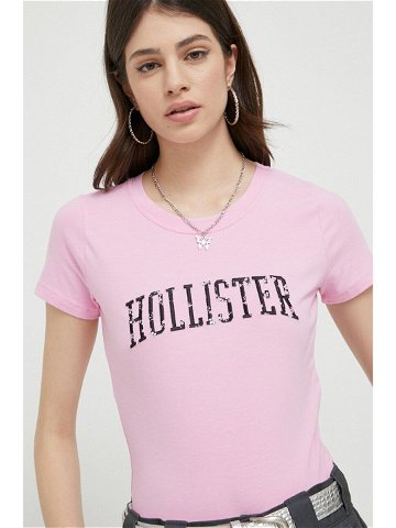 Tričko Hollister Co růžová barva