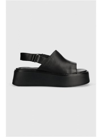 Kožené sandály Vagabond Shoemakers COURTNEY dámské černá barva na platformě 5534-001-92