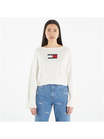 Tommy Jeans Lw Center Flag S Pullover White