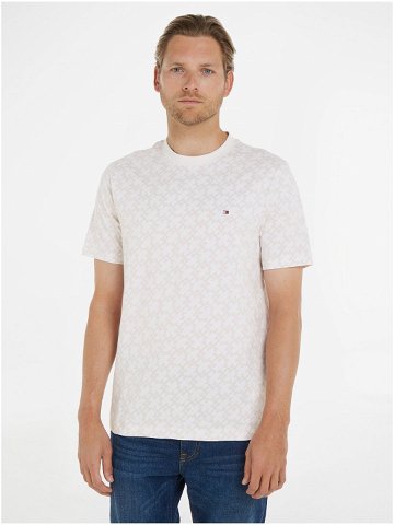 Béžové pánské vzorované tričko Tommy Hilfiger
