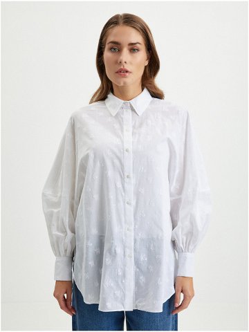 Bílá dámská vzorovaná košile KARL LAGERFELD