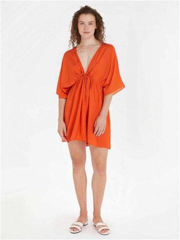 Tommy Hilfiger Cover Up Short Dress SS Šaty Oranžová