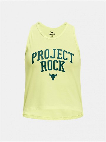 Žluté holčičí tílko Under Armour Project Rock Girls Graphic Tank