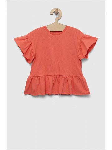 Dětské bavlněné tričko zippy oranžová barva