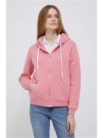 Mikina Polo Ralph Lauren dámská růžová barva s kapucí hladká 211891559