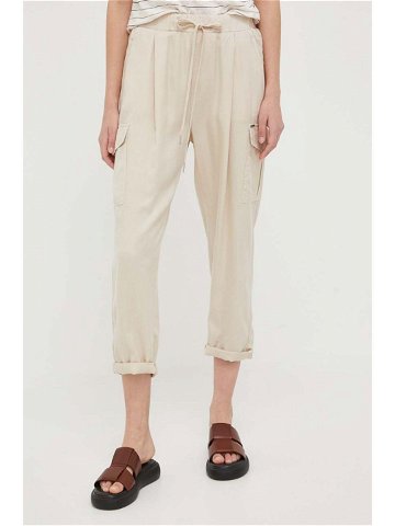 Kalhoty Pepe Jeans JYNX dámské béžová barva kapsáče medium waist