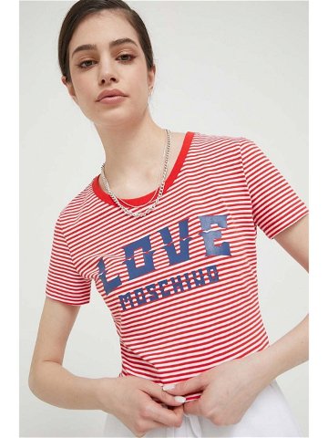 Tričko Love Moschino červená barva