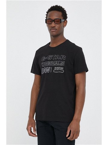 Bavlněné tričko G-Star Raw černá barva s potiskem