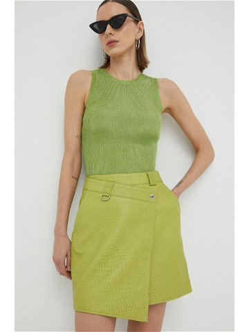 Kožená sukně Gestuz SerinaGZ HW zelená barva mini