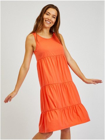 Oranžové dámské letní šaty s volánem SAM 73 Chantal