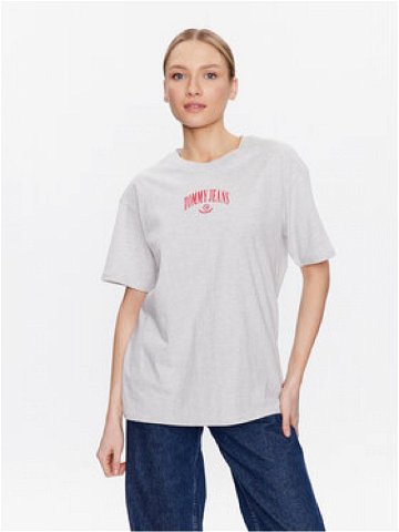 Tommy Jeans T-Shirt Varsity Prep DW0DW15439 Šedá Oversize