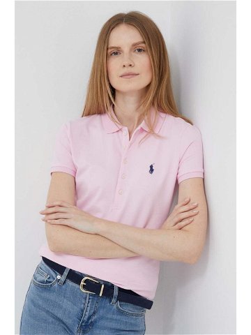 Polo tričko Ralph Lauren růžová barva 211870245