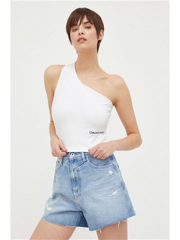 Top Calvin Klein Jeans dámský bílá barva odkrytá záda
