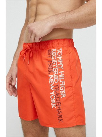Plavkové šortky Tommy Hilfiger oranžová barva