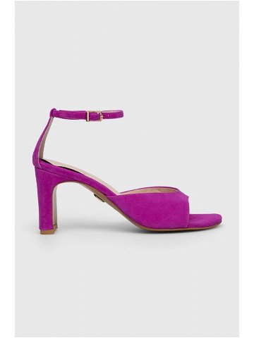 Semišové sandály Baldowski fialová barva