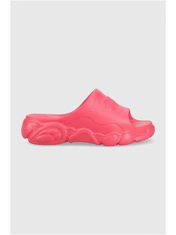 Pantofle Buffalo Cld Slide dámské růžová barva na platformě 1622267