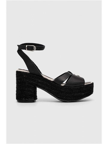 Kožené sandály Pepe Jeans TAFFY černá barva PLS90602