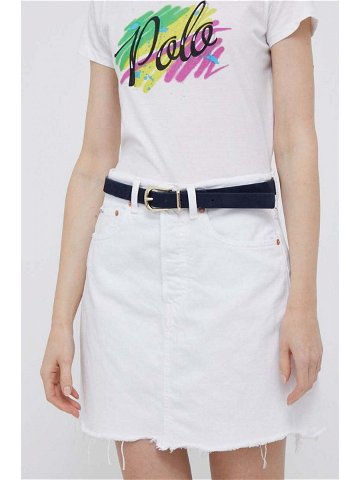 Džínová sukně Polo Ralph Lauren bílá barva mini