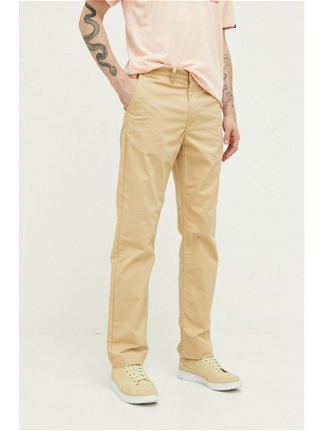 Kalhoty Vans pánské béžová barva jednoduché