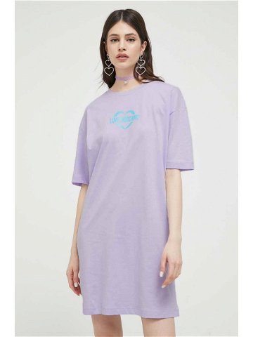 Šaty Love Moschino fialová barva mini oversize