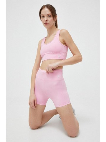 Tréninkové šortky Juicy Couture Liza růžová barva hladké high waist