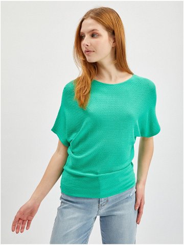 Světle zelený dámský svetr s krátkým rukávem ORSAY