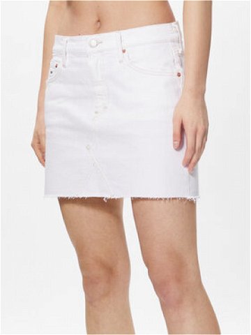 Tommy Jeans Džínová sukně Izzie DW0DW15629 Bílá Regular Fit