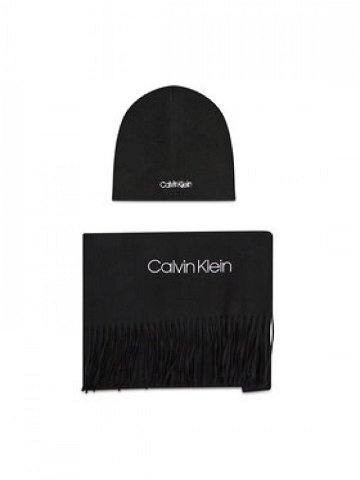 Calvin Klein Sada čepice a šál Basic Wool Beanie Scarf K50K507552 Černá